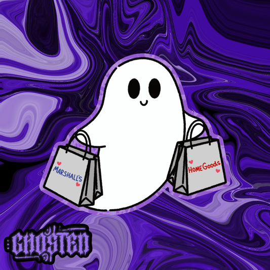 Shopaholic Ghostie Sticker